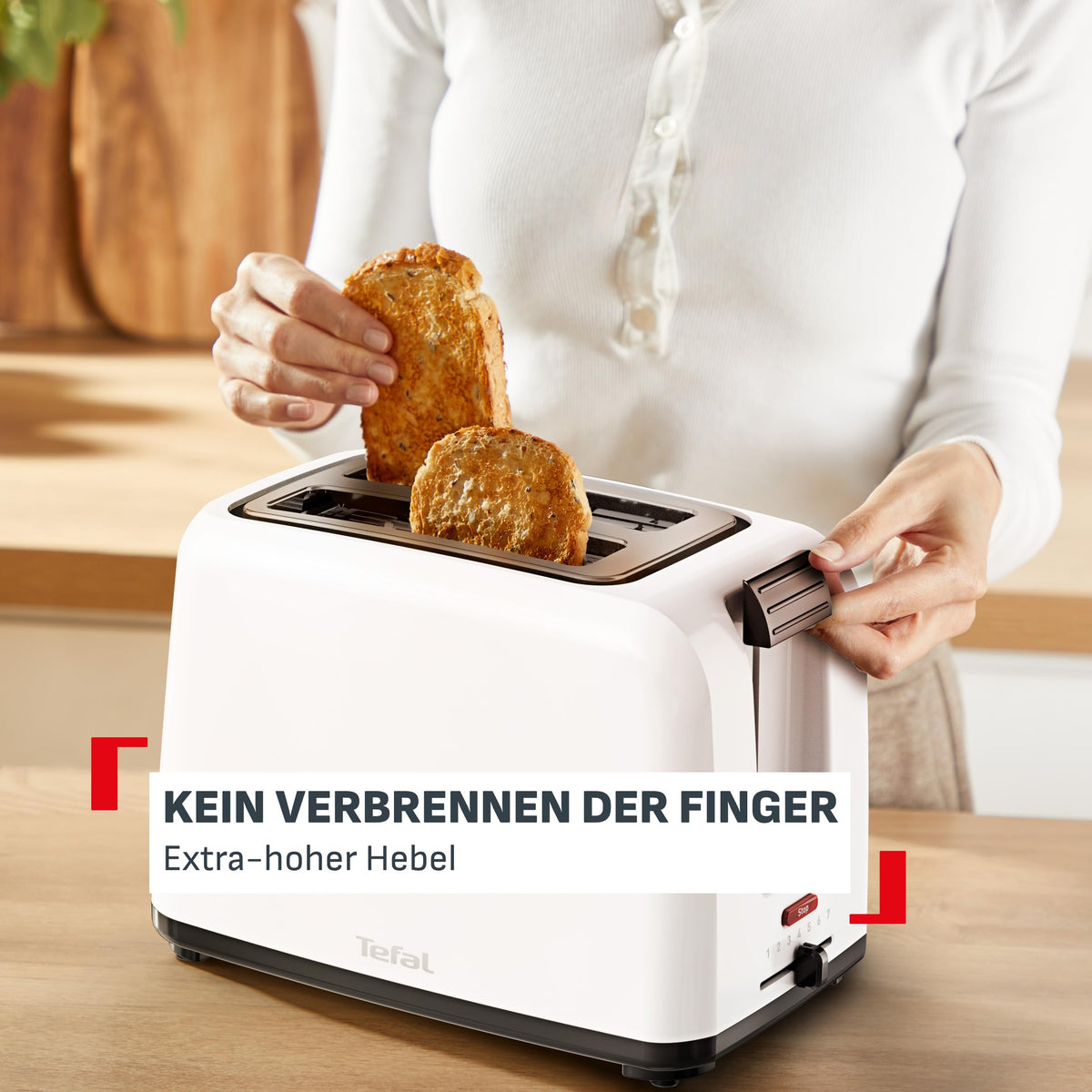 Tefal Vita Double Slot Toaster, with Bun Warmer, Extra Wide Slots - TT1A21E0