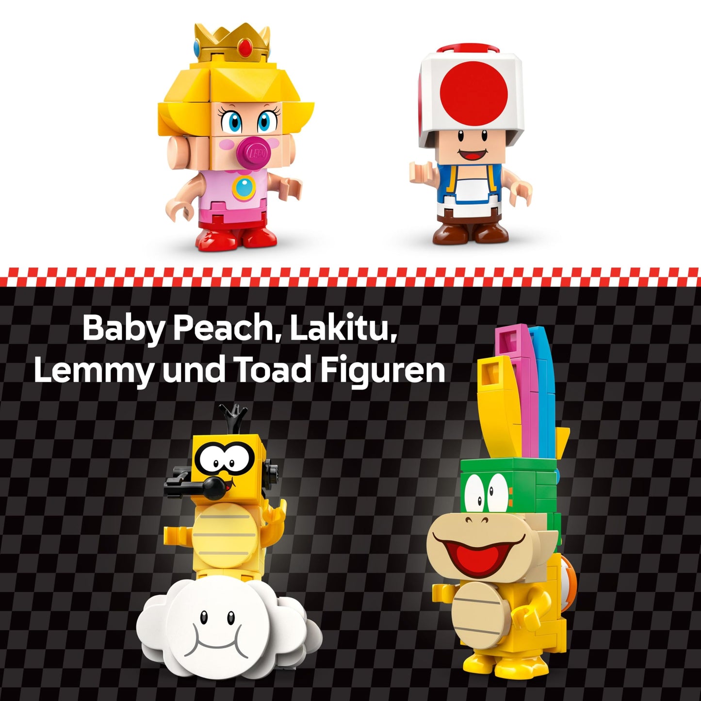 LEGO Super Mario: Mario Kart – Baby Peach & Grand Prix Building Toy Set, with 4 Nintendo Character Figures and 4 Vehicles Incl. Standard Bike, Gift for 8 Plus Year Old Boys, Girls and Gamers 72036