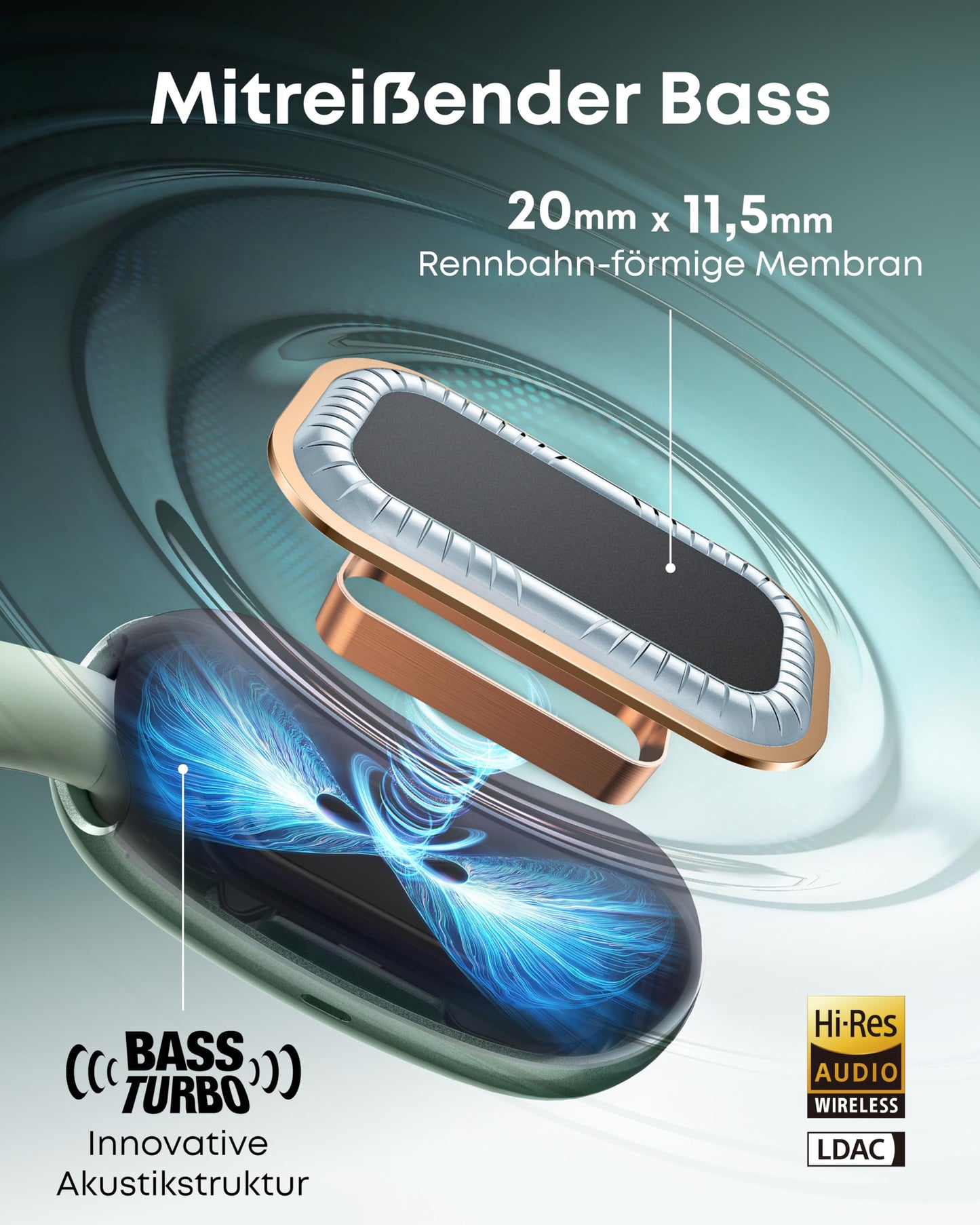 soundcore AeroFit 2 AI Assistant by Anker, open-ear headphones, pressure-free fit, twice as powerful bass, real-time translation, Hi-Res, 35 hours playback time, IP55 - A3874