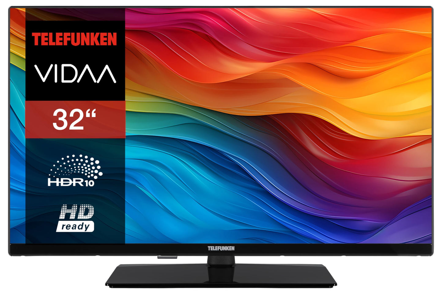 TELEFUNKEN XH32VP750M, 32 inch Smart TV, VIDAA, HD-Ready, HDR, triple tuner, LED TV, black, 2024