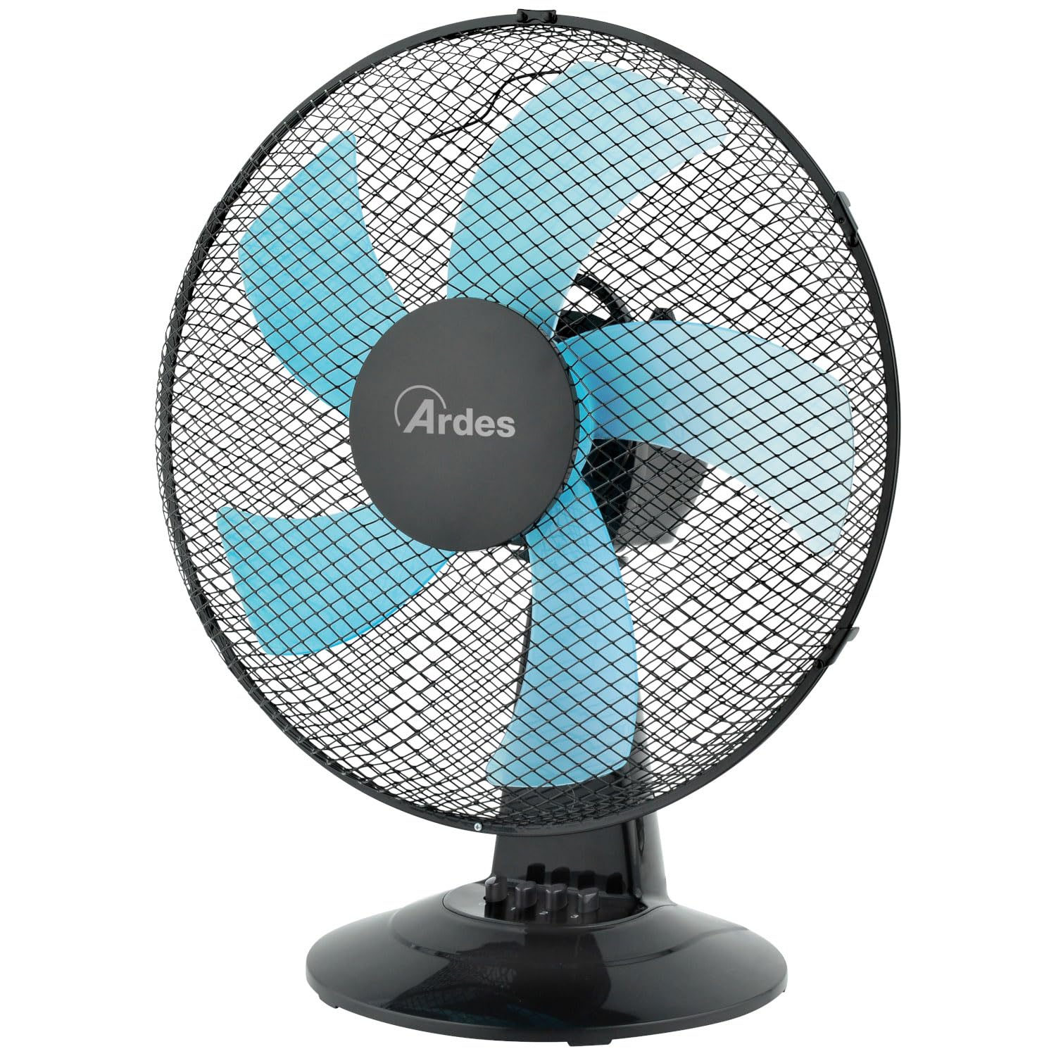 Ardes - Ventilator de masă AR5ST40N STEELO 40N 5 pale - ventilator de masă 40 cm oscilant cu înclinație reglabilă - ventilator 3 viteze silențios, negru