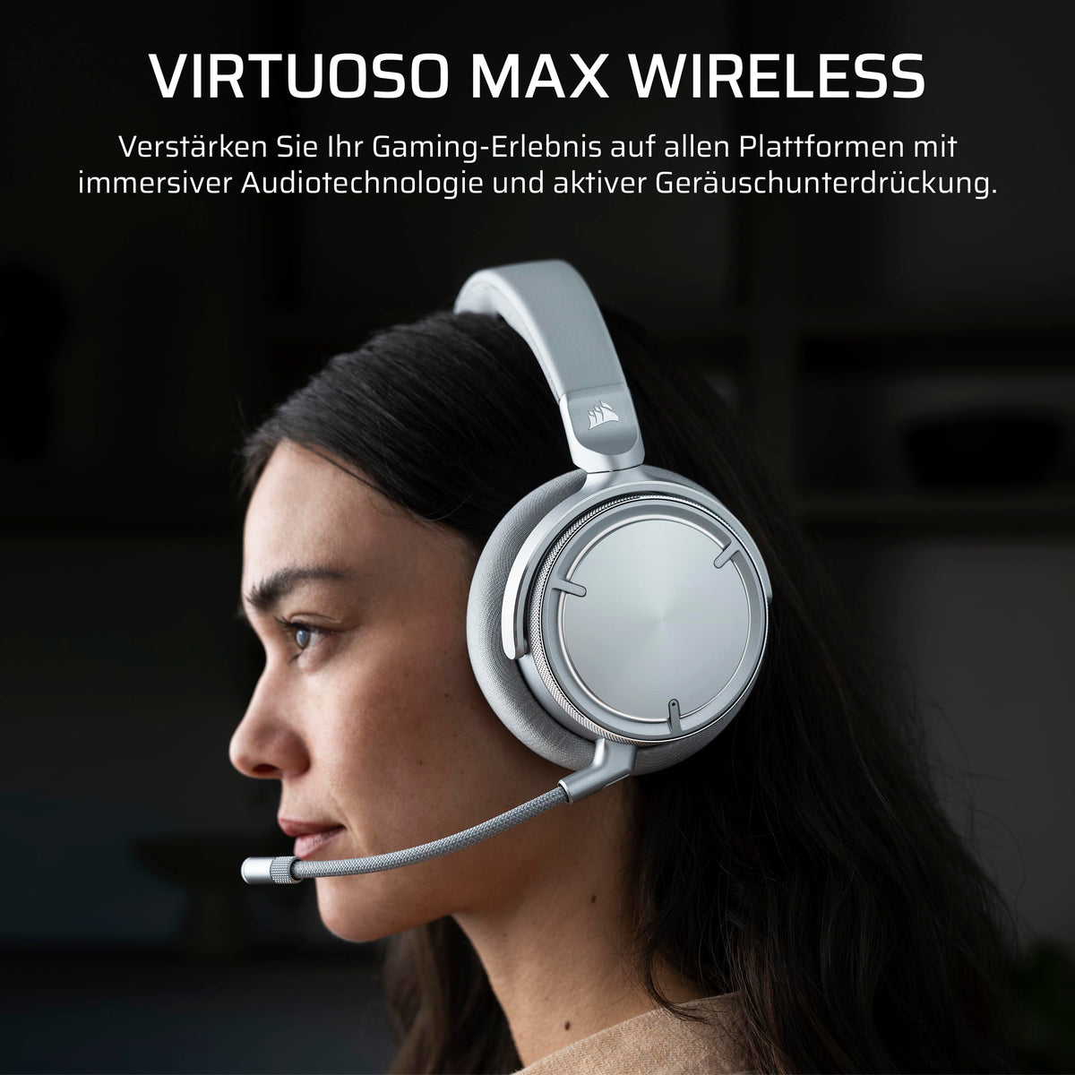 Corsair Virtuoso MAX Wireless Gaming-Headset cu Bluetooth – Argintiu - CA-9011373-WW