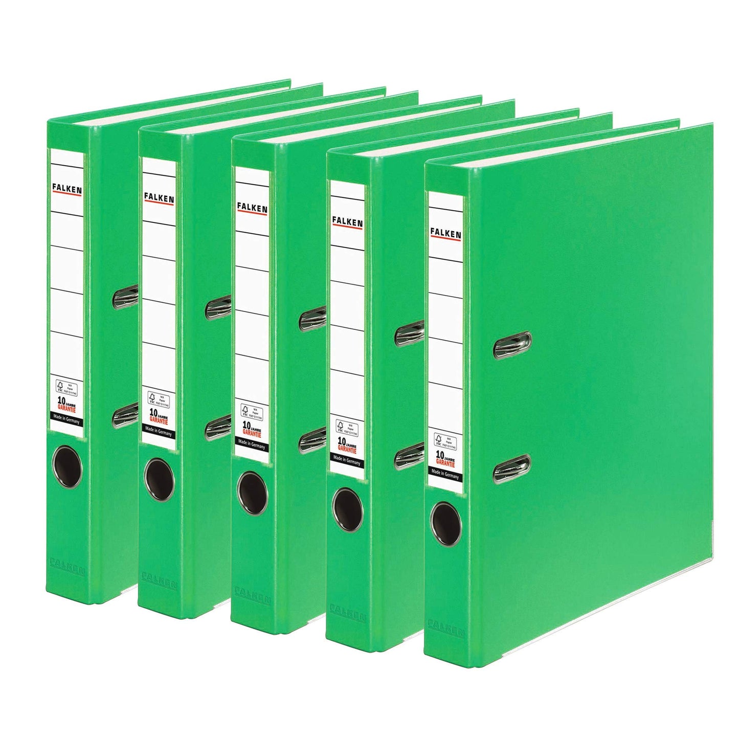 FALKEN 5x PP-Color plastic folder 5 cm narrow DIN A4 light green - 15047984