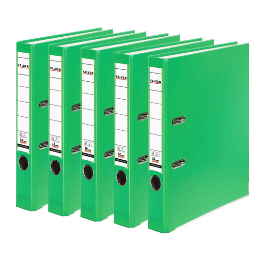 FALKEN 5x PP-Color plastic folder 5 cm narrow DIN A4 light green - 15047984