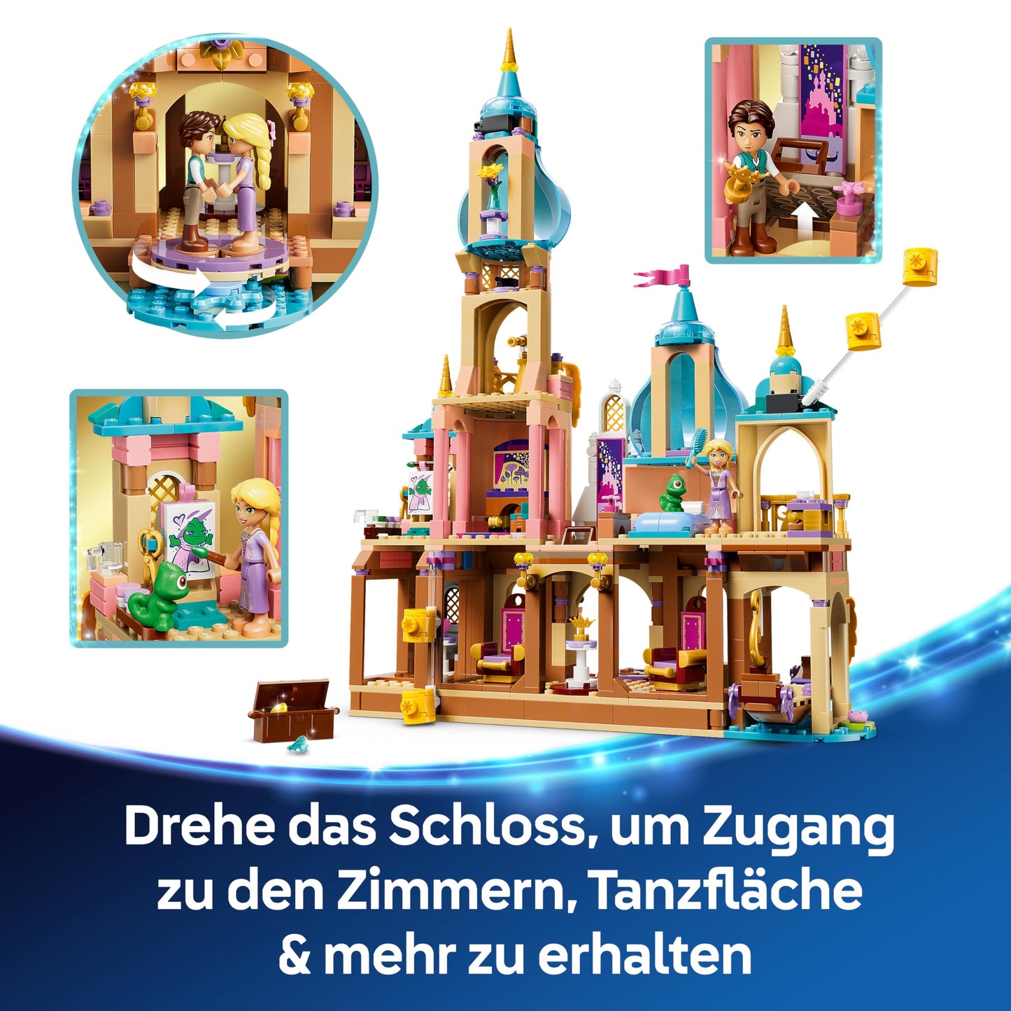 LEGO ǀ Disney Princess Rapunzel's Castle - exhibition model with 4 mini dolls, Pascal figure and accessories - birthday gift for girls aged 6 and over and fans of Rapunzel - newly released - 43297