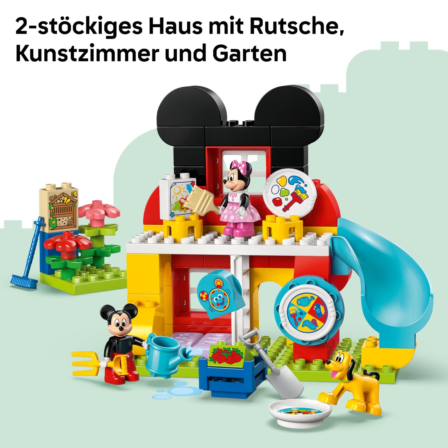 LEGO DUPLO | Mickey Mouse Clubhouse with Minnie and Pluto - Educational Fine Motor Skills Toy for Toddlers - Incl. 3 Figures & Toodles - Gift for Boys & Girls from 2 Years - 10465