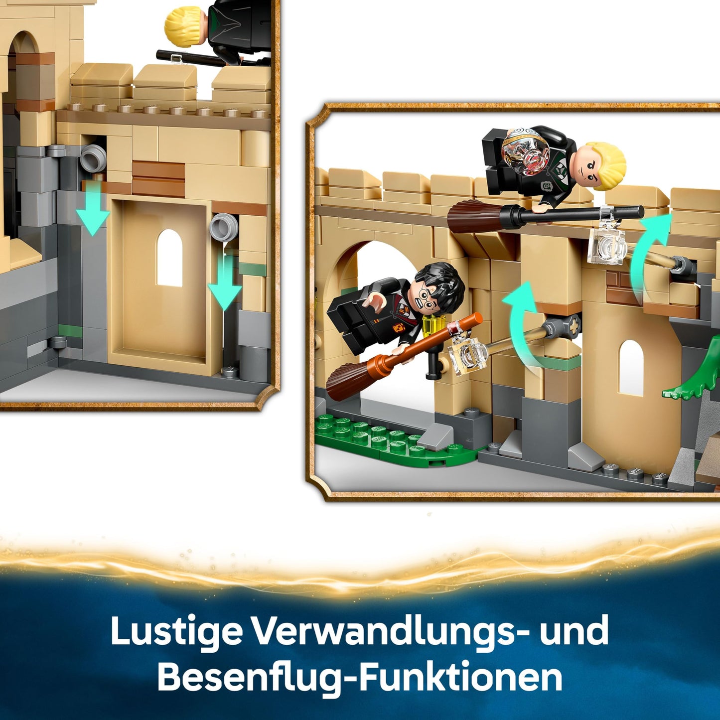 LEGO Harry Potter Hogwarts Castle: Flying lessons, adventure playset with 6 collectible minifigures, including Draco Malfoy & Professor McGonagall, role play set for boys and girls aged 9 and up 76447