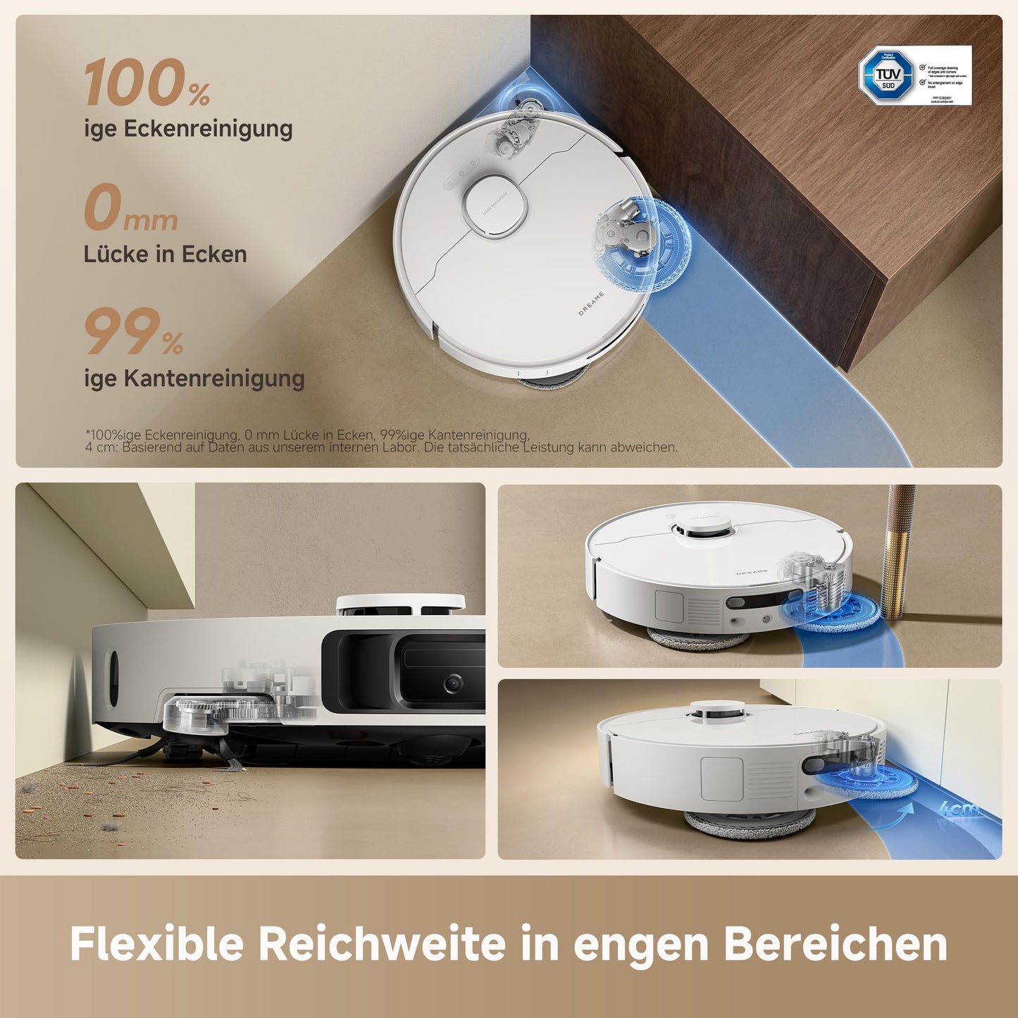 DREAME L10s Ultra Gen 3 Kit robot vacuum cleaner with mopping function with a suction power of 25,000 Pa, extendable side brush and mop, self-cleaning all-in-one docking station, control via app and voice - RLL53SE