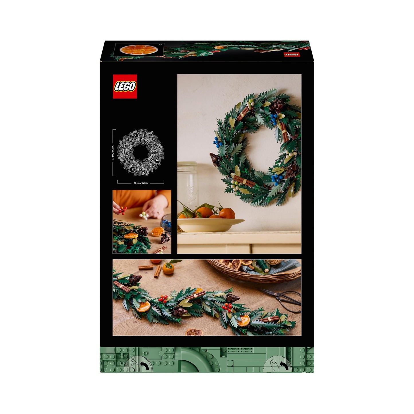 LEGO Botanicals Christmas wreath - Winter decoration for hanging - Christmas table decorations - Mindful building project - Make your own Advent wreath and door wreath - Christmas gifts for adults 10340