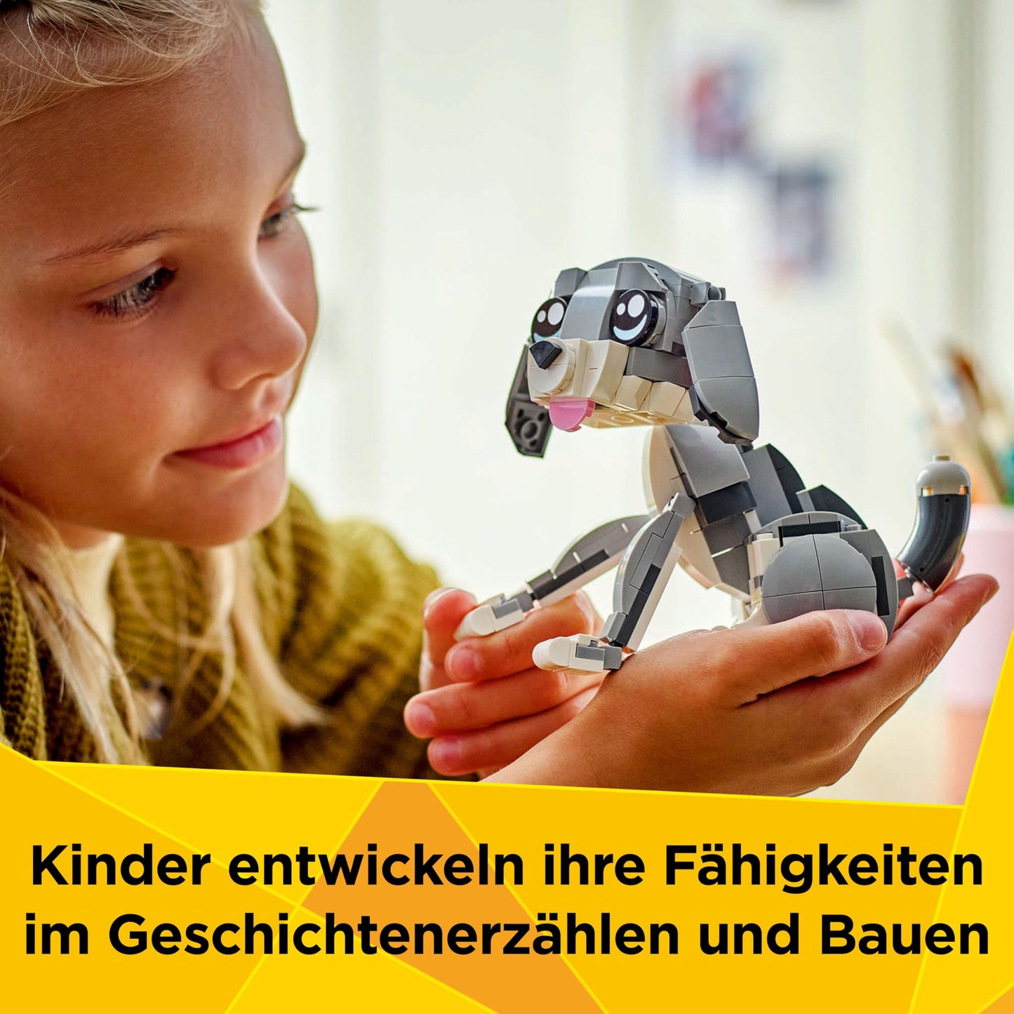 LEGO Creator 3in1 Gray Cat - Animal figure convertible into a pigeon or a dog - Creative birthday gift for girls and boys aged 8 and up - 31163