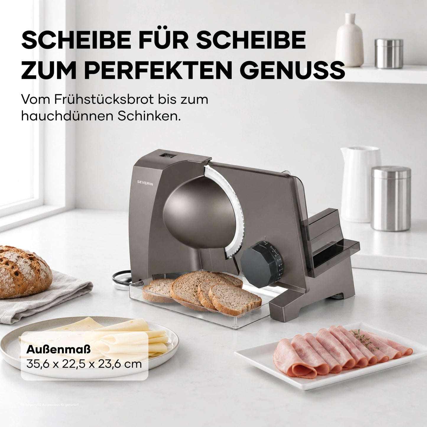 Severin all-purpose slicer for bread, cold cuts or cheese, bread slicer - 3918