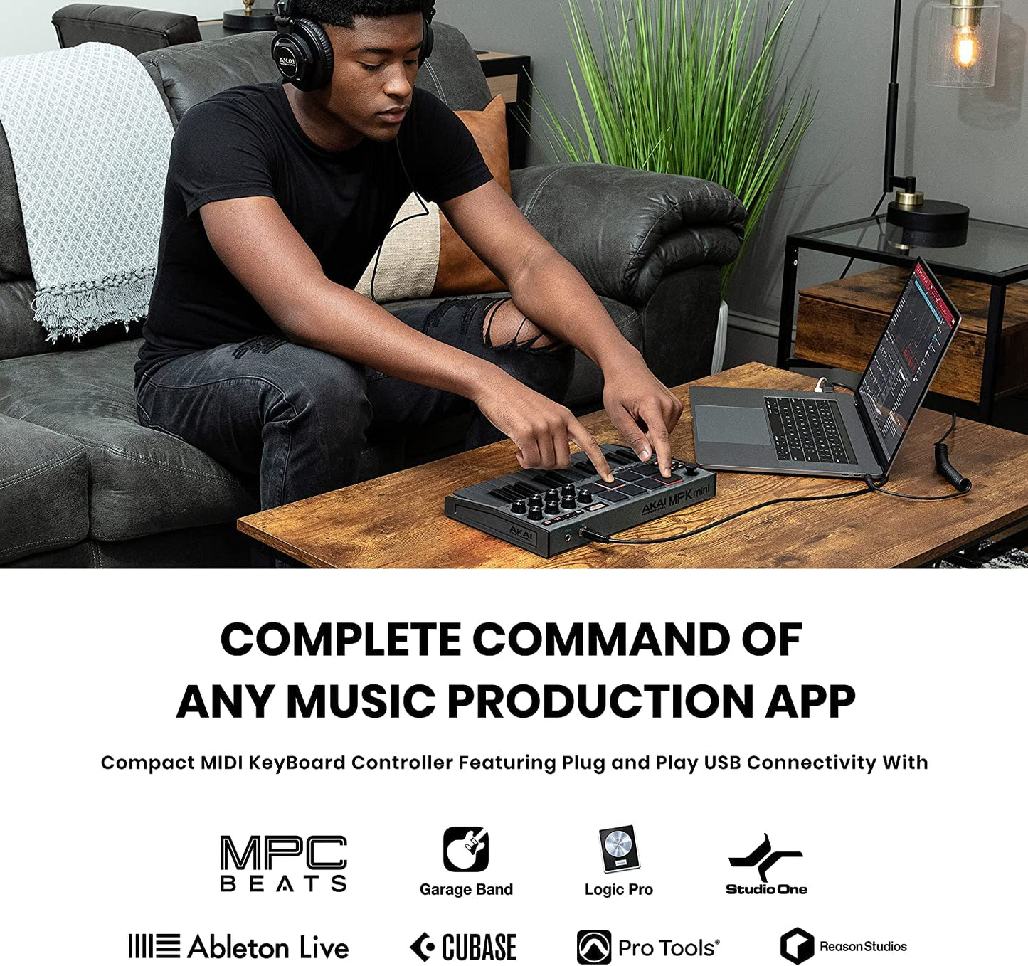 AKAI Professional MPK Mini MK3 Grau und M-Audio HDH40