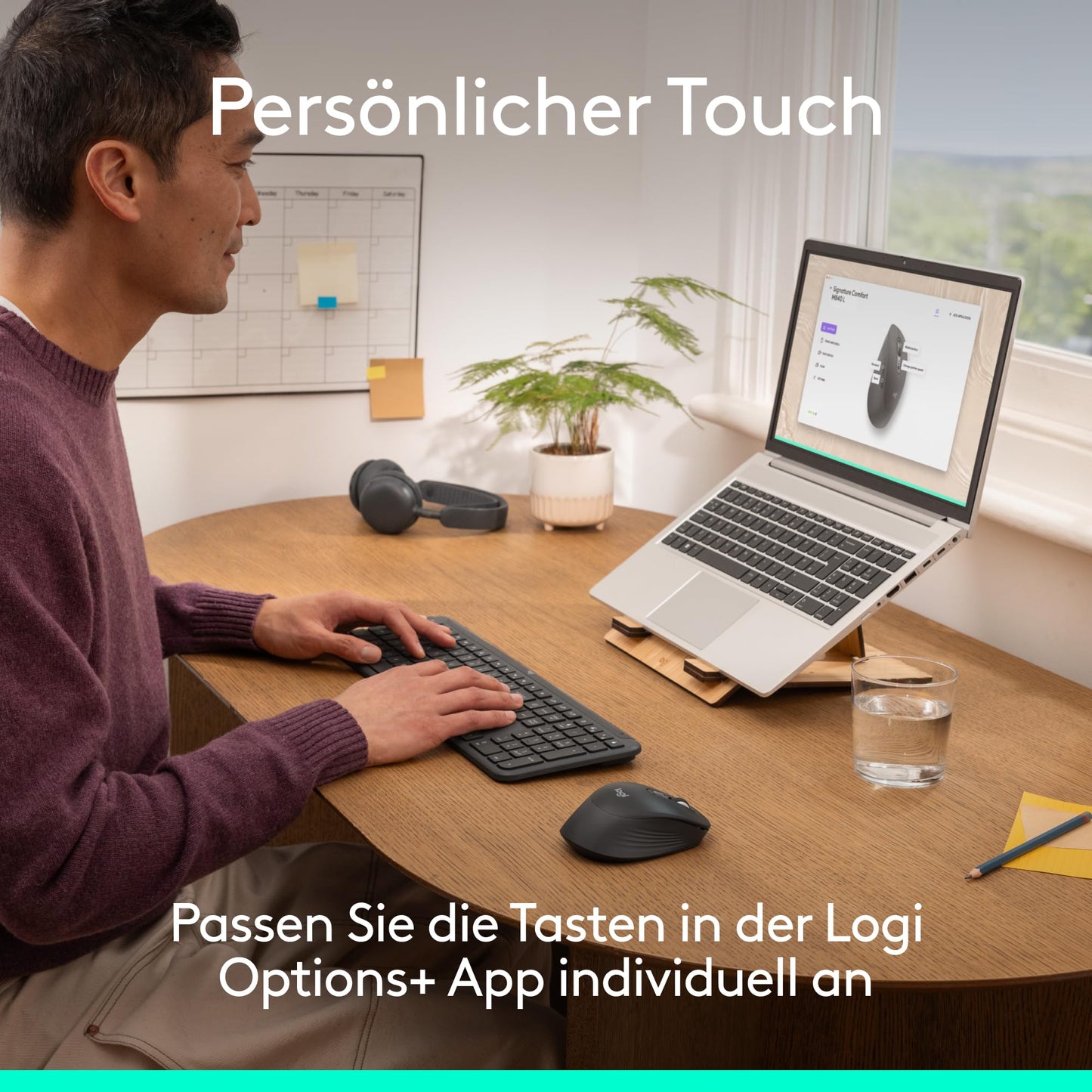 Logitech Signature Comfort M840 L Wireless Mouse is a Bluetooth mouse with silent clicks, SmartWheel, customizable buttons and multi-device compatibility for Windows, macOS and iPadOS - Graphite - 910-007717