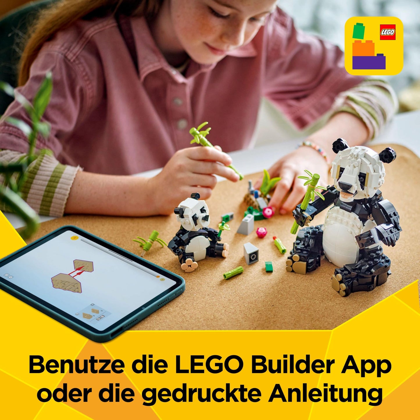 LEGO Creator 3in1 Wild Animals: Panda Family - Animal figures can be converted into penguins or killer whales - Building toys - Creative birthday gift for girls and boys aged 8 and over - 31165