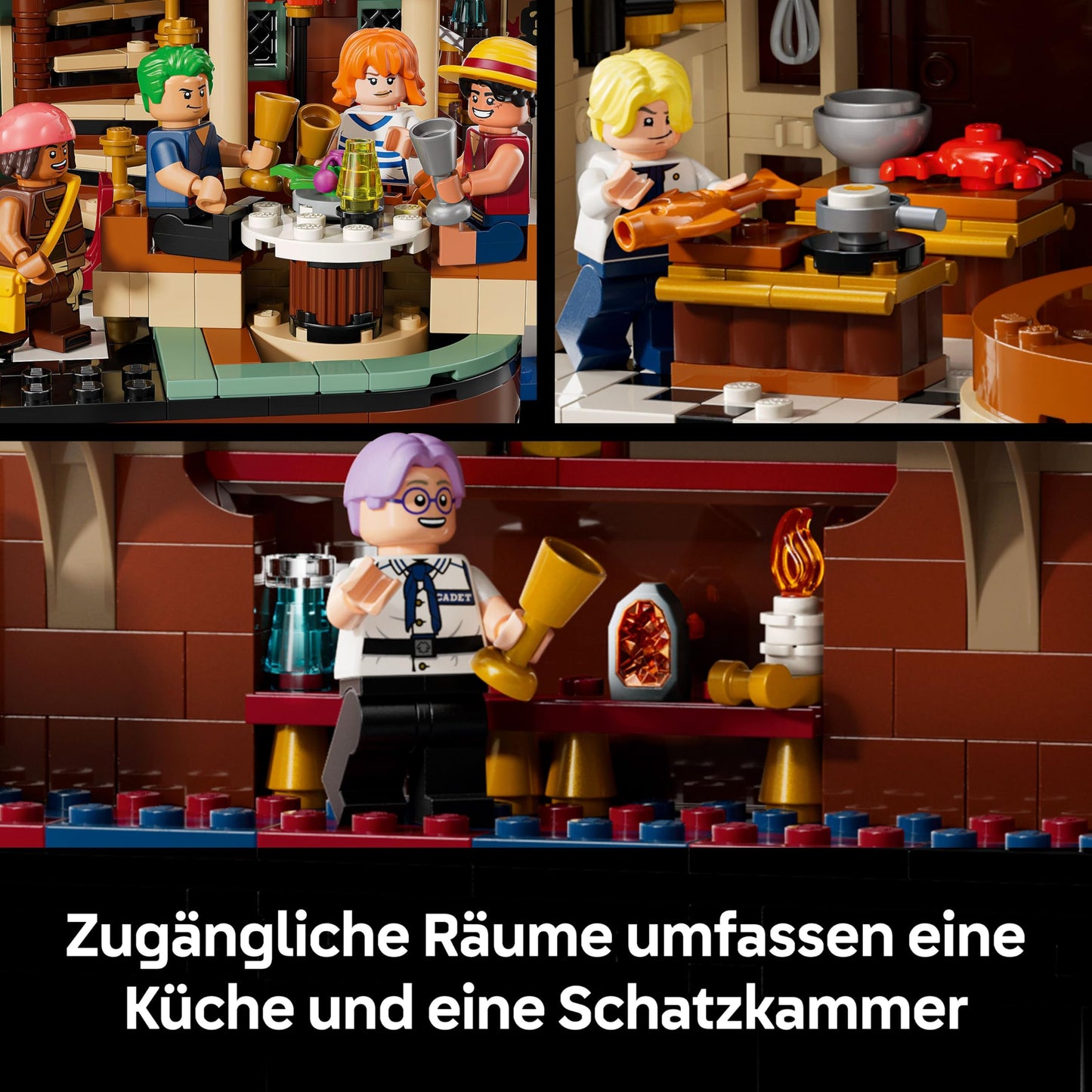 LEGO ONE PIECE - Baratié, the floating restaurant - building set for adults - model building with detailed interior and 10 minifigures including Luffy, Nami & Sanji - anime gift for fans - 75640