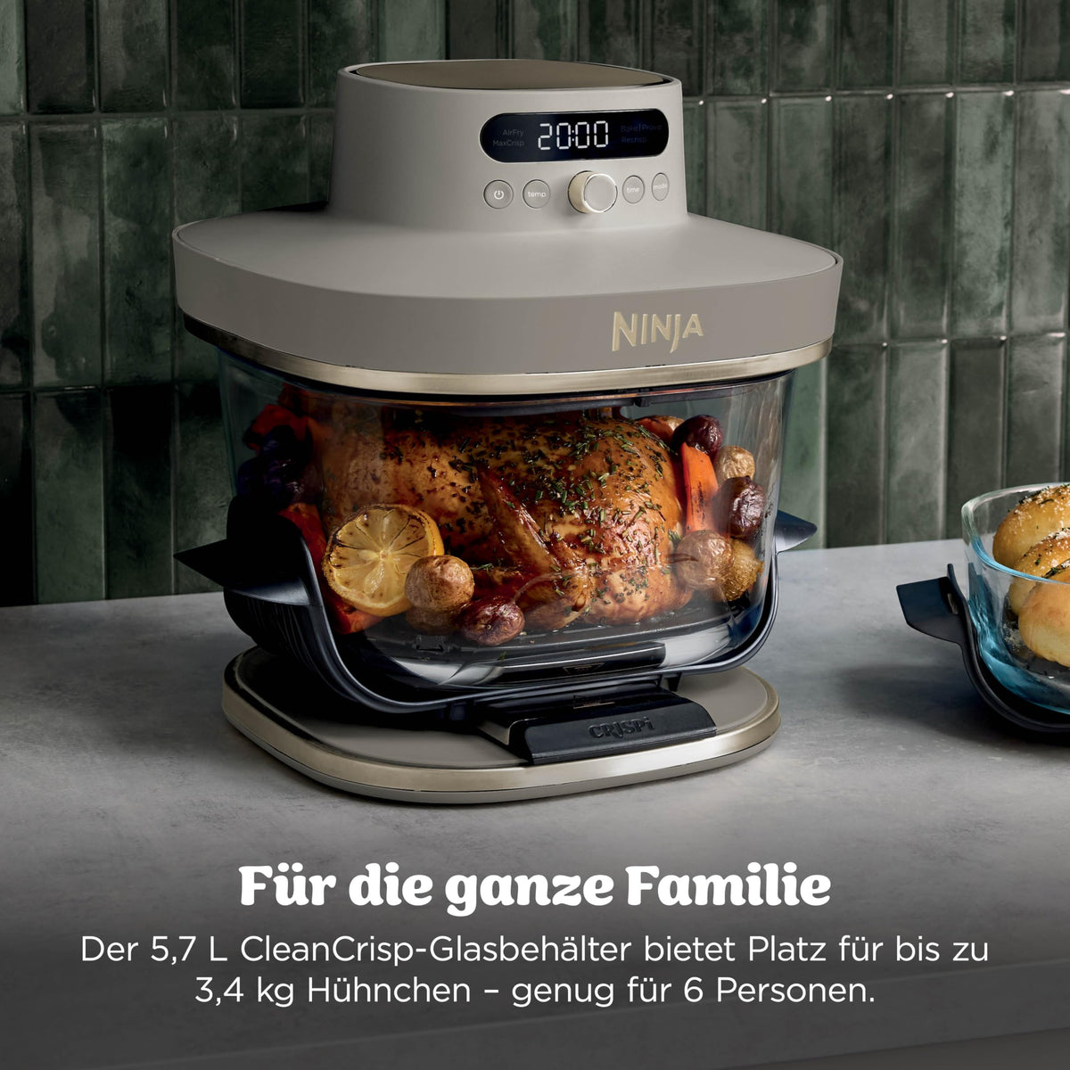 Ninja CRISPi PRO XL Glass Air Fryer, Stone Gold, AS090EUSD