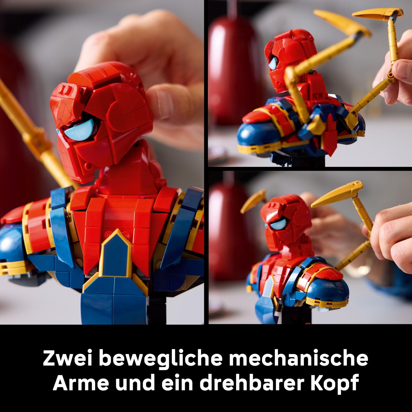 LEGO | Marvel Iron Spider-Man Bust - Model Building for Adults - Including 2 Movable Arms, Rotating Head & Superhero Minifigure - Collectible & Avengers Gift for Fans - 76326