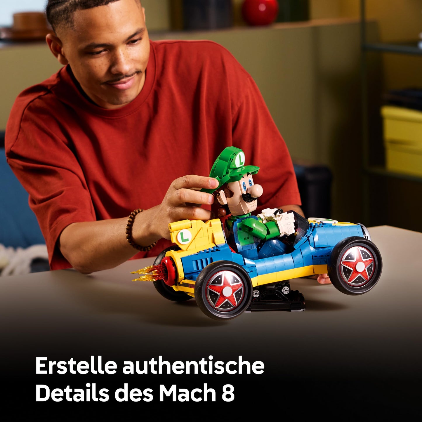 LEGO Super Mario: Mario Kart: Luigi & Turbo Speedster - Nintendo Figure and Car Model Building for Adults - Collectable Gaming Merch - Gift Idea for Men, Women and Fans - 72050
