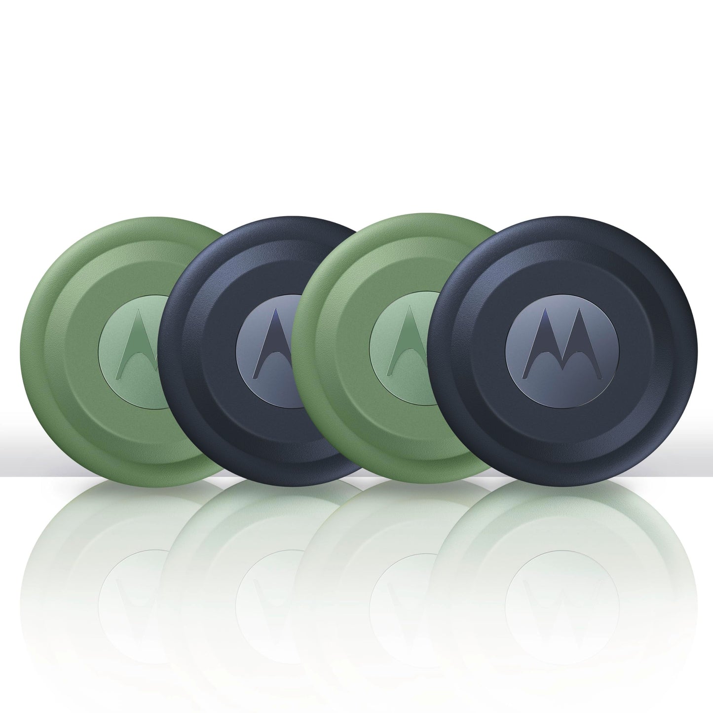 Motorola Moto Tag - Smart Tracker, pack of 4 (Android 9+ compatible, Bluetooth 5.4, IP67 water protection, USB-C, ultra wideband, finder for keys, luggage, etc.), 2X Jade Green + 2X Starlight Blue - PG38C06384