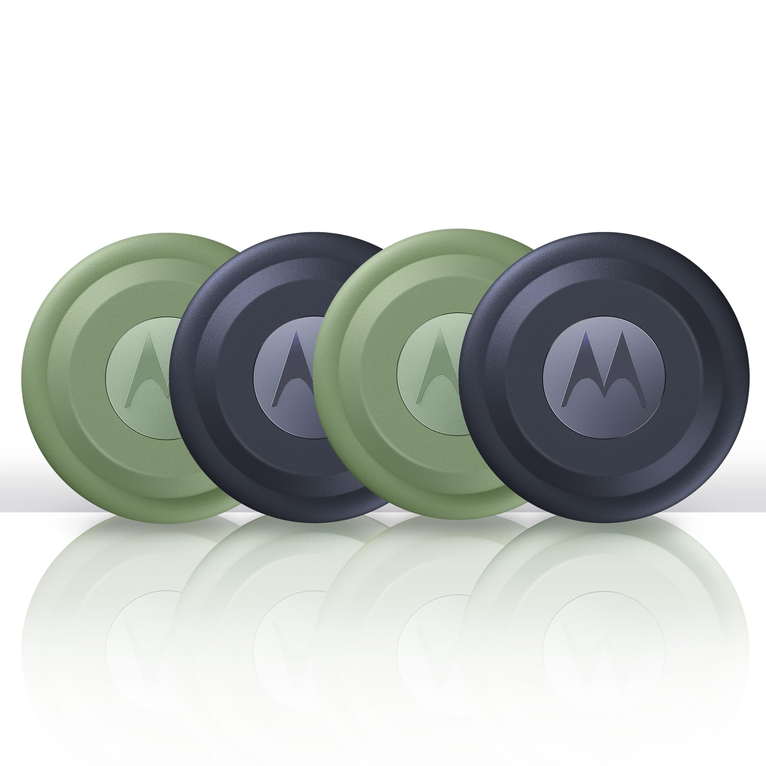 Motorola Moto Tag - Smart Tracker, pack of 4 (Android 9+ compatible, Bluetooth 5.4, IP67 water protection, USB-C, ultra wideband, finder for keys, luggage, etc.), 2X Jade Green + 2X Starlight Blue - PG38C06384