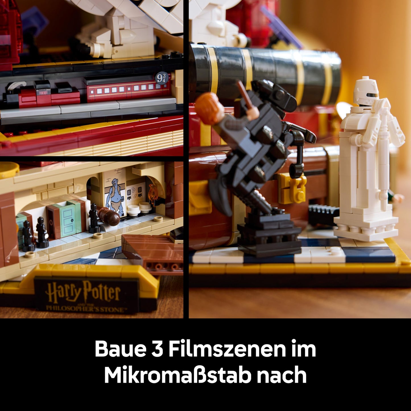 LEGO Harry Potter Philosopher's Stone - Collector's Edition - DIY Decoration - Model Building with Miniature Film Scenes - Hedwig Owl Figure, 3 Minifigures - Gift for Men, Women and Fans - 76466