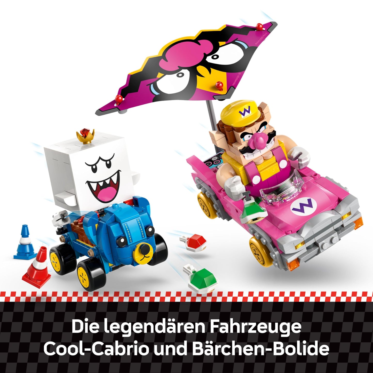 LEGO Super Mario: Mario Kart - Wario & King Buu Huu - Interactive toy with 2 cars and 2 figures for playing and displaying - Gaming gift for boys and girls aged 8 and up - 72038