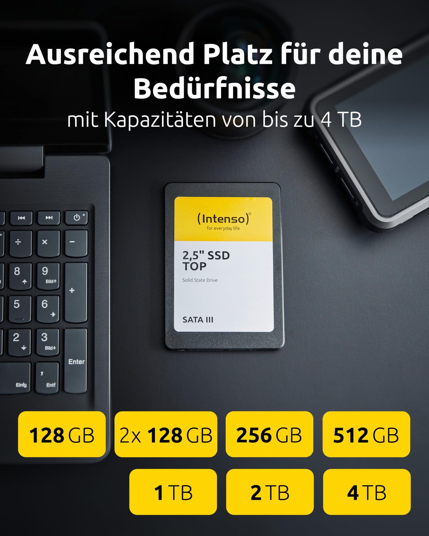 Intenso Internal 2.5" SSD SATA III Top 128 GB Double Pack, up to 550 MB/s Read & 500 MB/s Write - Quiet, Shockproof & Energy Efficient - SSD for PC & Laptop - 3812432