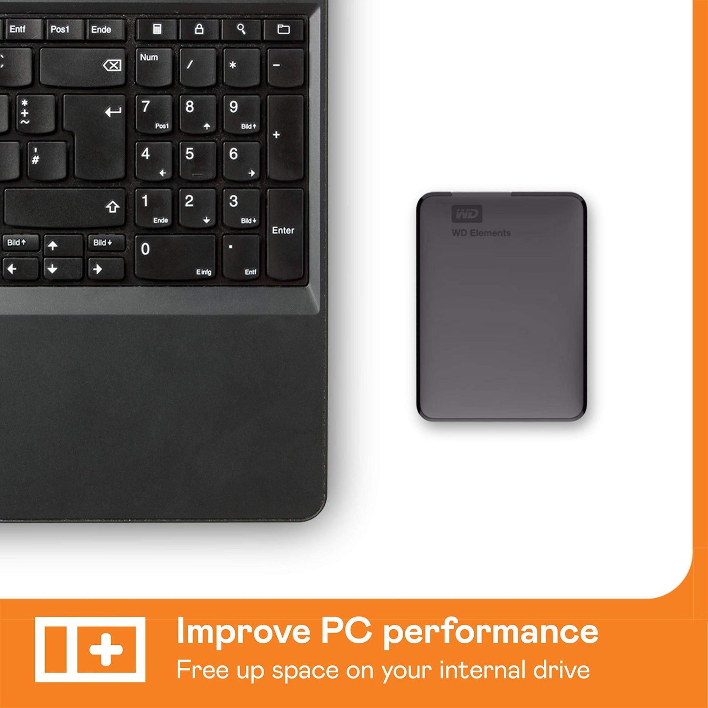 Western Digital Elements Portable External Hard Drive 4TB (Mobile Storage, USB 3.0 Interface, Plug and Play, Formatted for Windows) Black - WDBU6Y0040BBK-WESN