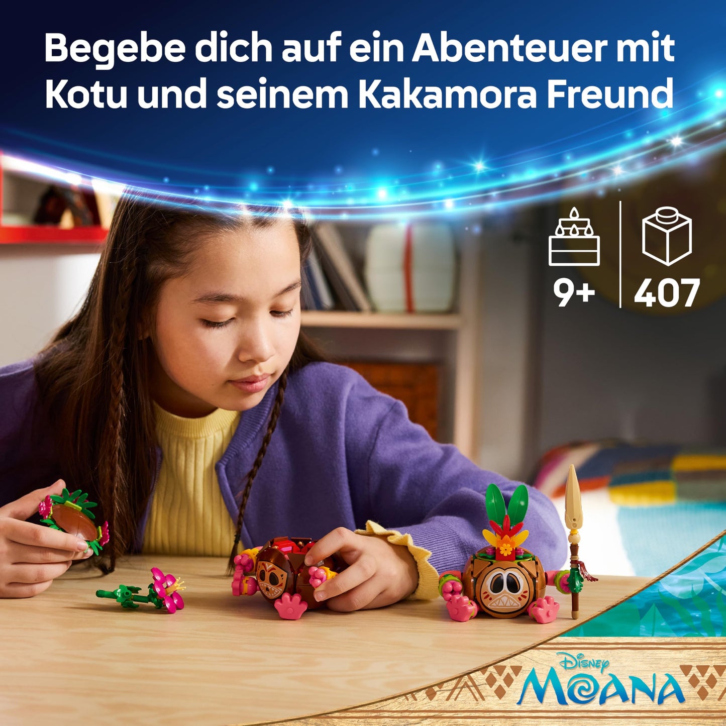 LEGO | Disney Vaiana Kakamora - toy including 2 flowerpot figures with artificial flowers as room decoration - gift for girls aged 9 and over and film fans - 43293