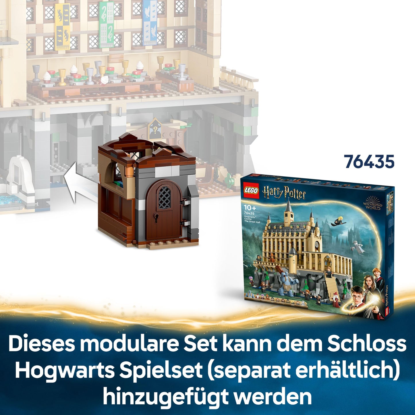 LEGO Harry Potter Hogwarts Castle: Magic Lessons, set with 3 minifigures, including Hermione Granger & Ron Weasley, Wingardium Leviosa function, toy for girls & boys aged 8 and up 76442