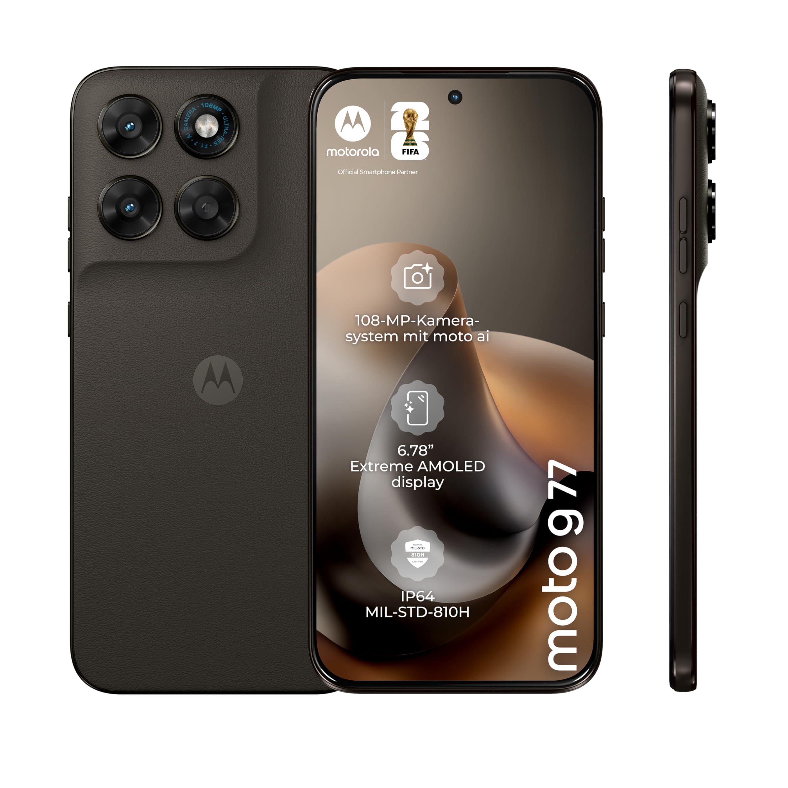 Motorola Moto g77 5G Smartphone 108MP Camera 8-256GB Black Olive - PBAWOO36ES