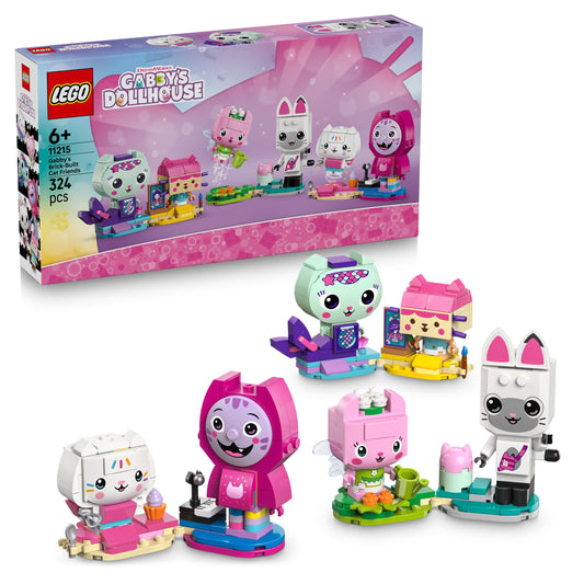 LEGO Gabby's dollhouse Gabby's cat friends - toy with 6 animal figures including sea kitty and kitty fairy - stand for display - gift for girls aged 6 and over - 11215