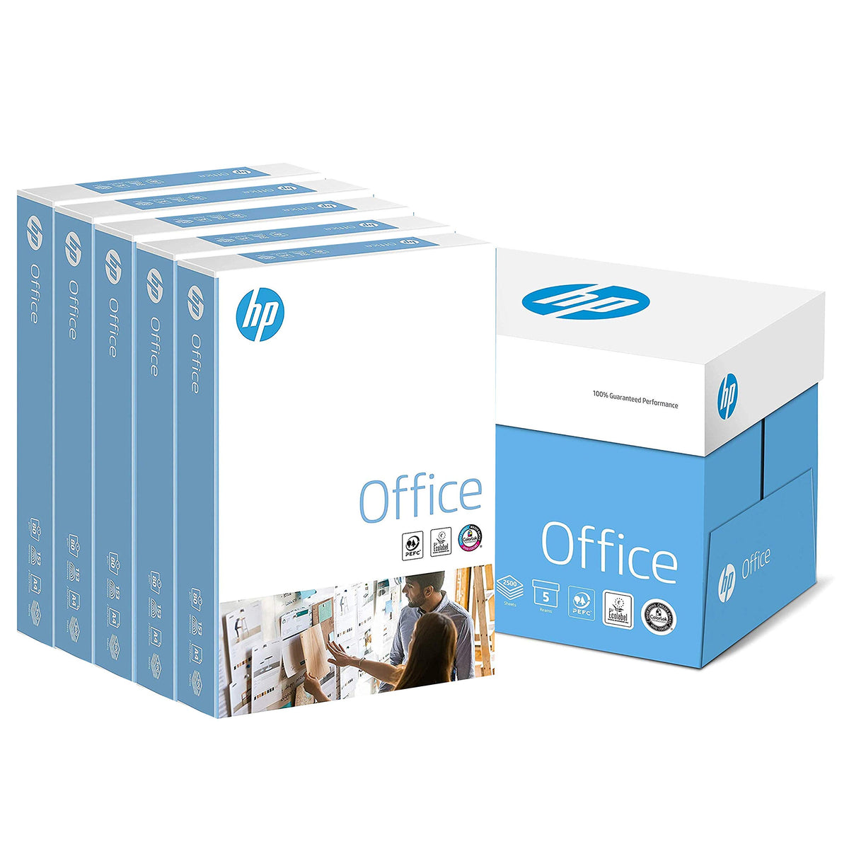 HP Office Copy Paper CHP110: 80 g DIN-A4, 2500 sheets (5x500) matte, white – Allround Copy Paper for Office RH98112