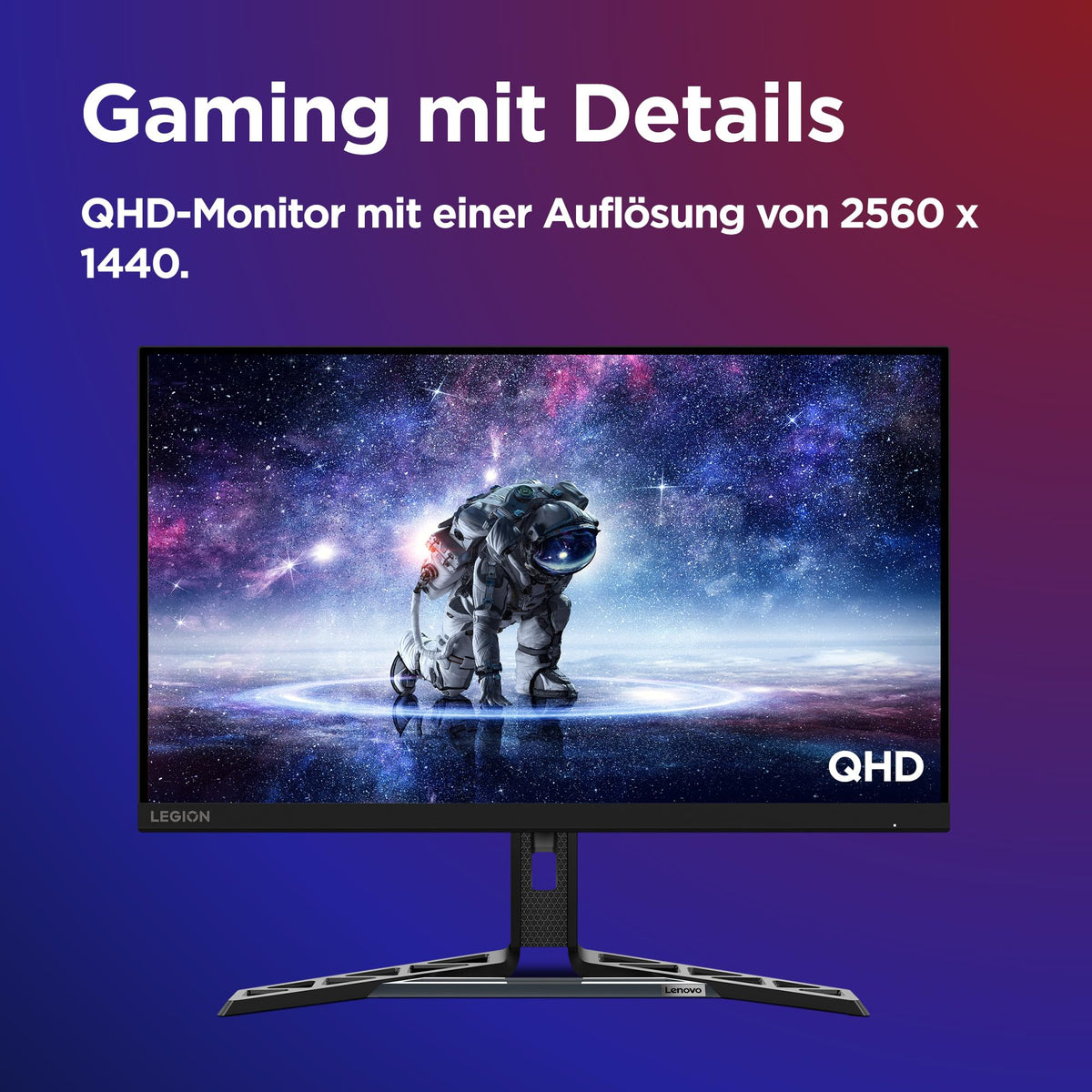 Lenovo Legion R27qe | Monitor de gaming QHD de 27" | 2560x1440 | 180Hz | 450 nits | timp de reacție de 0,5ms | HDMI | DisplayPort | AMD FreeSync | negru - 67C5GAC1EU