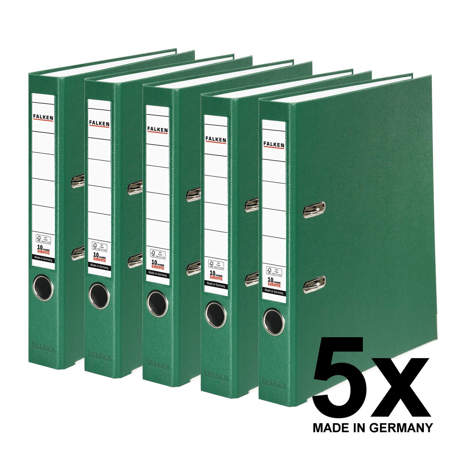 FALKEN 5x PP-Color plastic folder 5 cm narrow DIN A4 green - 15047934