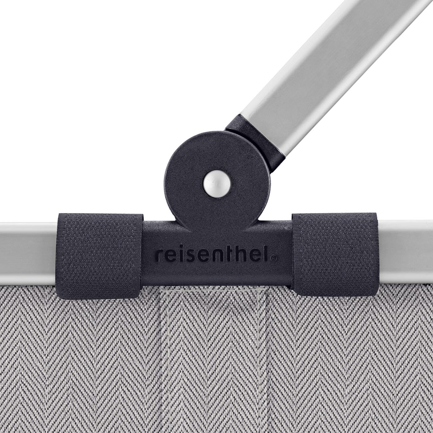 Reisenthel carrybag herringbone gray – Stable shopping basket with lots of storage space and practical inner pocket – Elegant and water-repellent design - BK7074