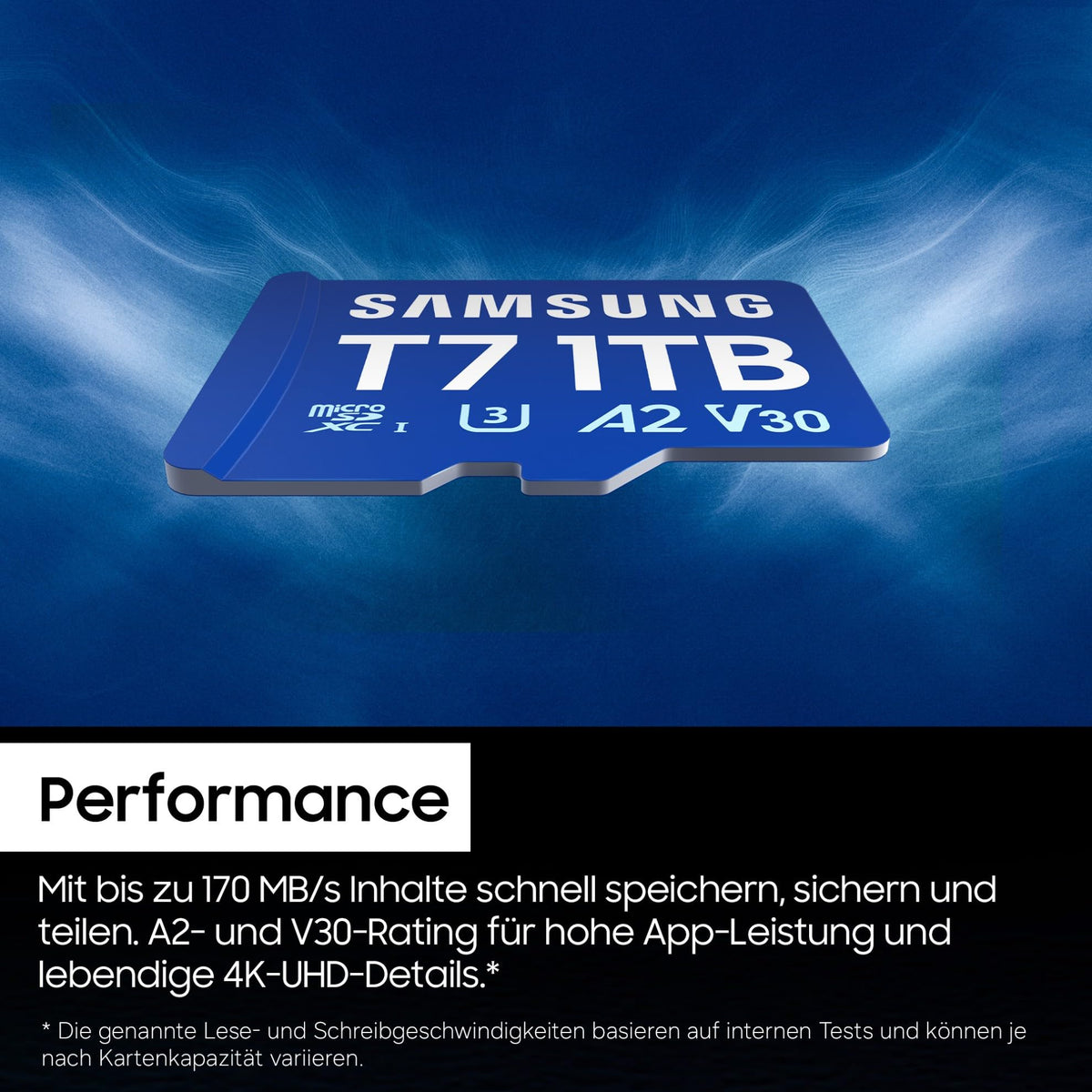 Samsung T7 microSD Card, 128 GB, memory card for mobile games on smartphones, tablets, and handheld consoles, UHS-I U3, Full HD & 4K UHD, 170 MB/s read speed, MB-MB128T/WW