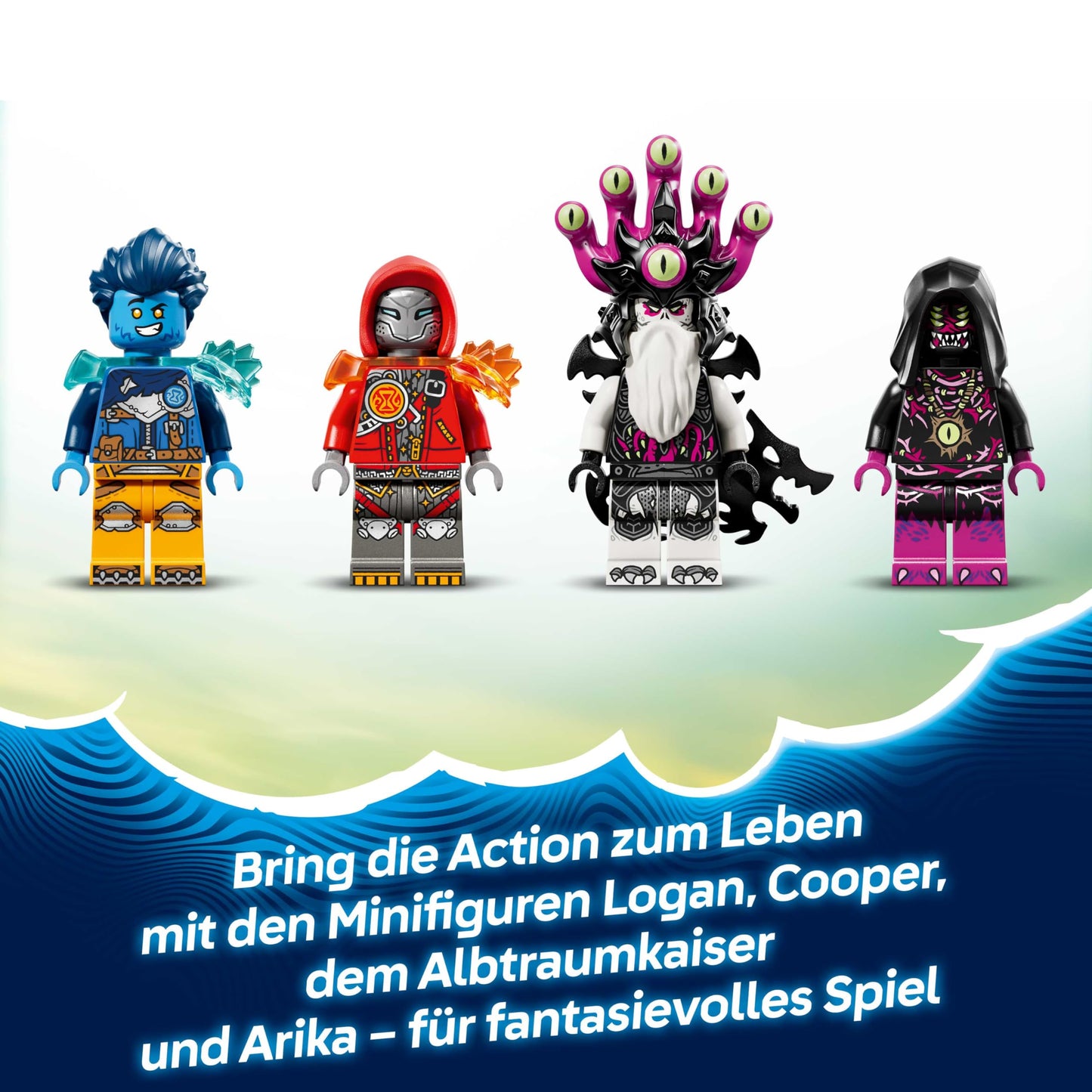 LEGO DREAMZzz 2in1 dino jet plane - dinosaur toy convertible into stegosaurus - including 4 minifigures and 2 collectible treasure creatures - gift for boys aged 9 and up - 71514