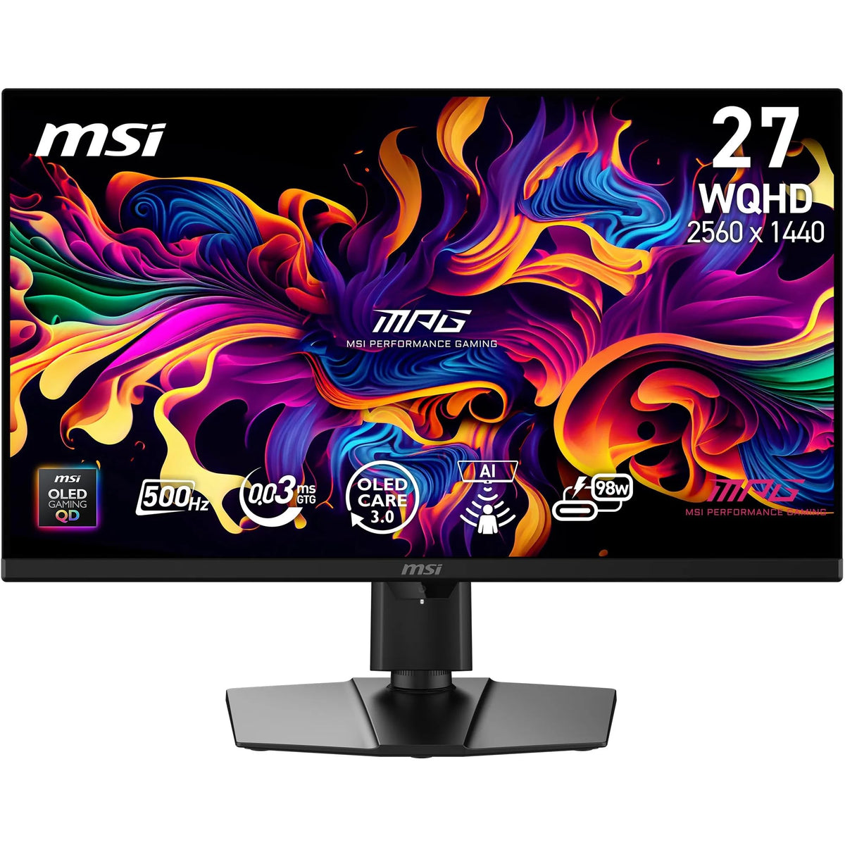 MSI MPG 271QRDE QD-OLED X50 Gaming Monitor, 27 inch, 500Hz, 0.03ms - 4711377353434