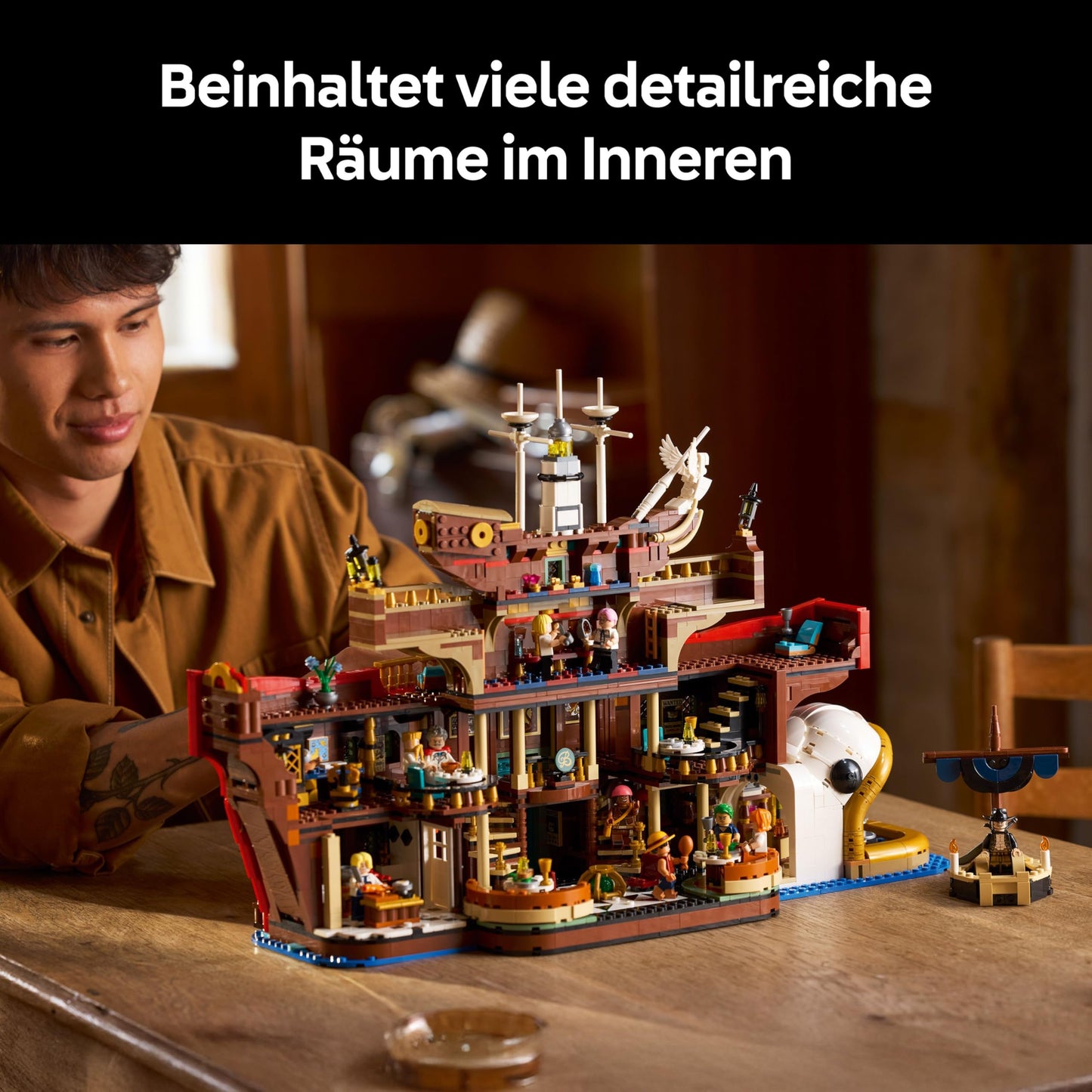 LEGO ONE PIECE - Baratié, the floating restaurant - building set for adults - model building with detailed interior and 10 minifigures including Luffy, Nami & Sanji - anime gift for fans - 75640