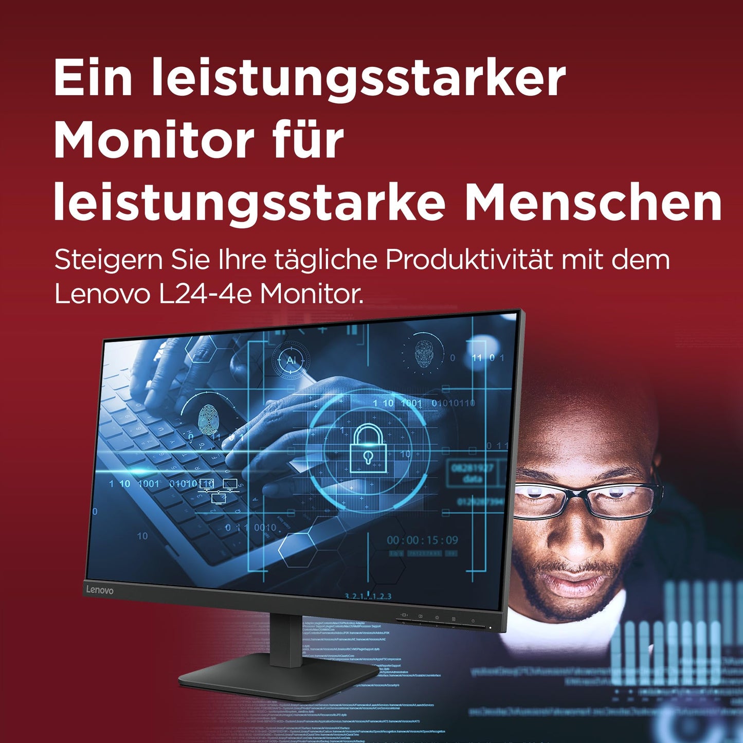 Lenovo L24-4e | Monitor | 23.8" Full HD | 100Hz | IPS | HDMI 1.4 | VGA - 68C2KAC1EU