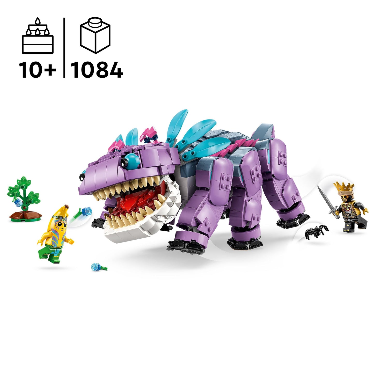 LEGO Fortnite Klombo gaming toy - play set with minifigures - dinosaur figure with island adventure scarf and ORO on Klombo's back - gamer gift for boys, girls and fans aged 10 and over - 77077