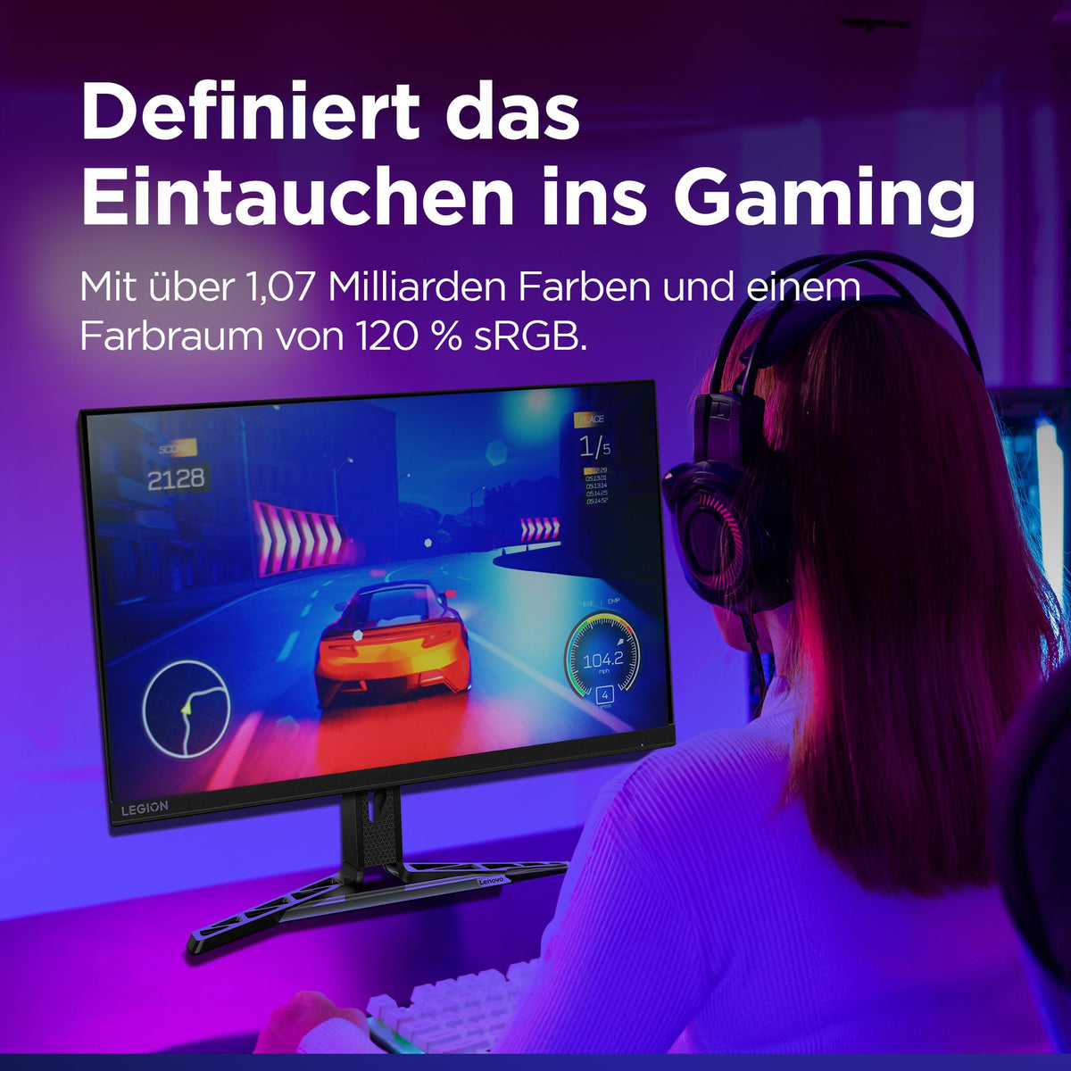 Lenovo Legion R27qe | Monitor de gaming QHD de 27" | 2560x1440 | 180Hz | 450 nits | timp de reacție de 0,5ms | HDMI | DisplayPort | AMD FreeSync | negru - 67C5GAC1EU
