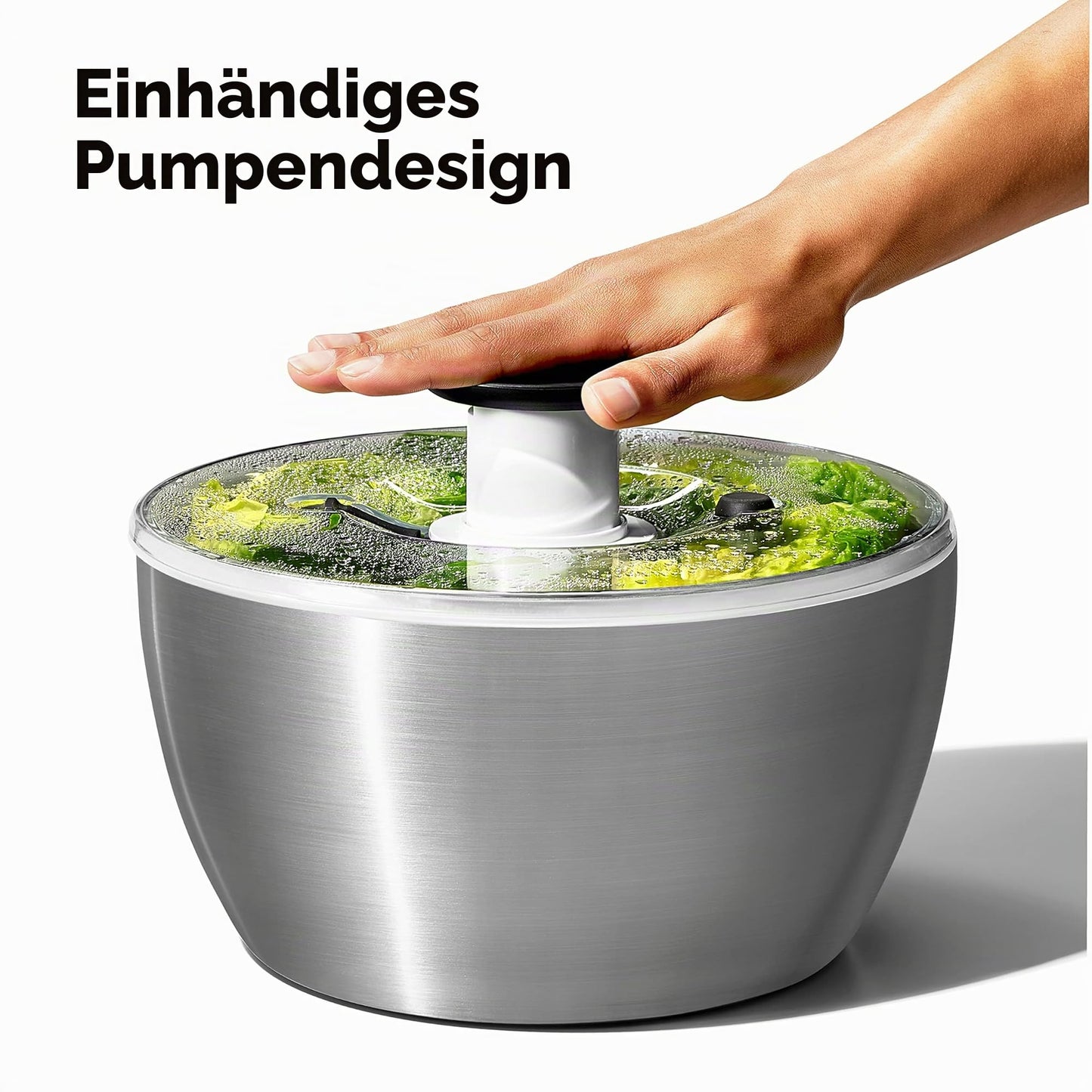 OXO Steel salad spinner made of stainless steel with lid - for washing and drying salad - 1071497