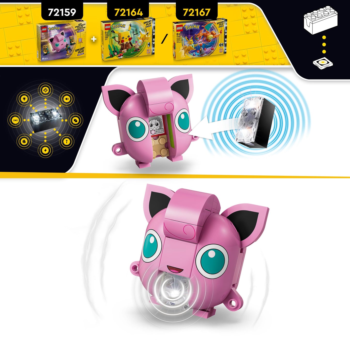LEGO Pokémon SMART Play: Jigglypuff Concert - compatible interactive building and play set with SMART tag and Pokémon figure - gift idea for children aged 7 and up - 72159