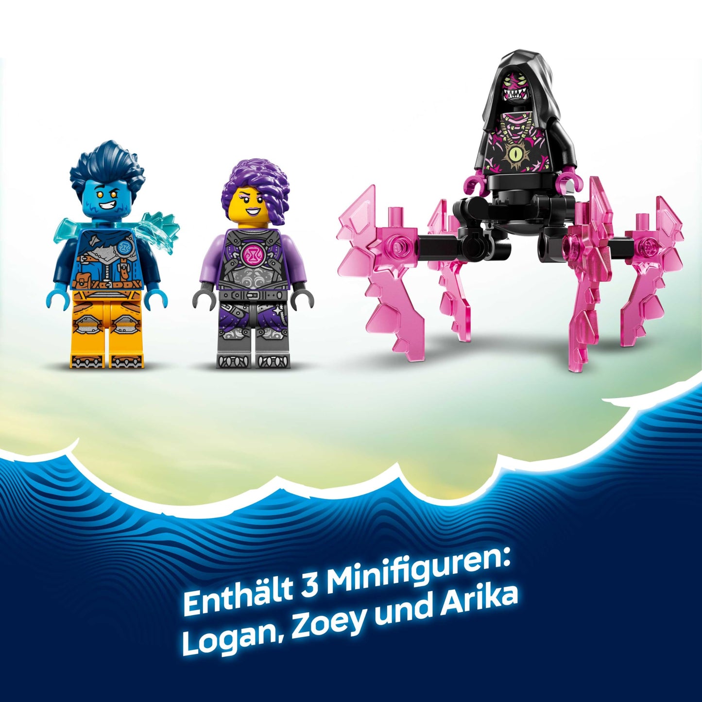 LEGO DREAMZzz 2in1 crocodile submarine - toy convertible into eagle submarine - including 3 minifigures, 2 spiders and a collectible blue treasure creature - gift for boys aged 8 and over - 71512