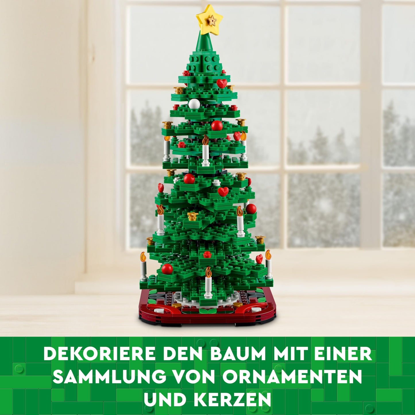 LEGO Christmas tree - 2-in-1 building set - toy for children aged 9 and up - DIY decoration for building and displaying - Christmas gift for boys, girls and adults - 40573