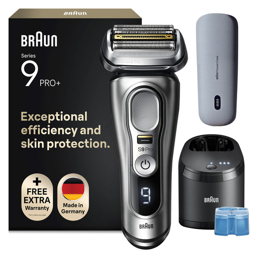 Braun Electric Shaver for Men Series 9, 9477cc, Silver - 4210201394723