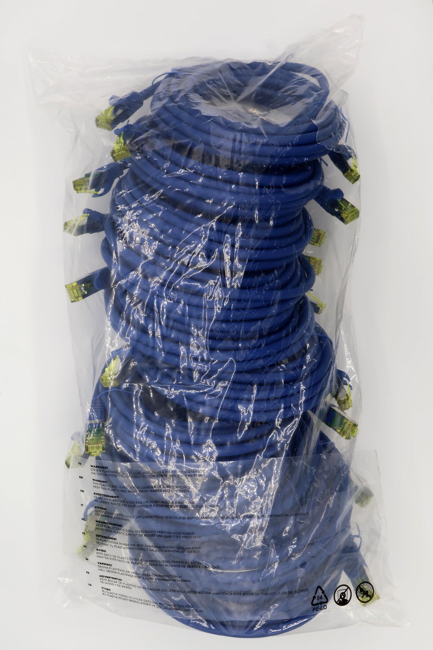 1aTTack.de Cat.7 network cable 5m blue pack of 10 Cat7 Ethernet cable network LAN cable raw cable 10 Gb s SFTP PIMF LSZH set patch cable with Rj 45 plug Cat.6a - 4251073617121