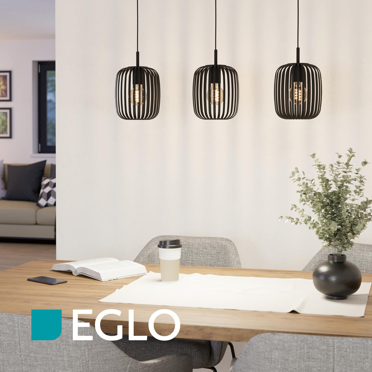 EGLO Pendant Lamp Romazzina, Dining Table 3-Light Pendant - 900495